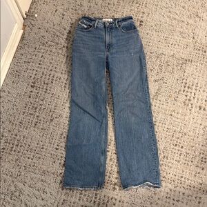 Abercrombie & Fitch Blue Straight Leg Jeans ‘90s Relaxed High Rise Curve Love